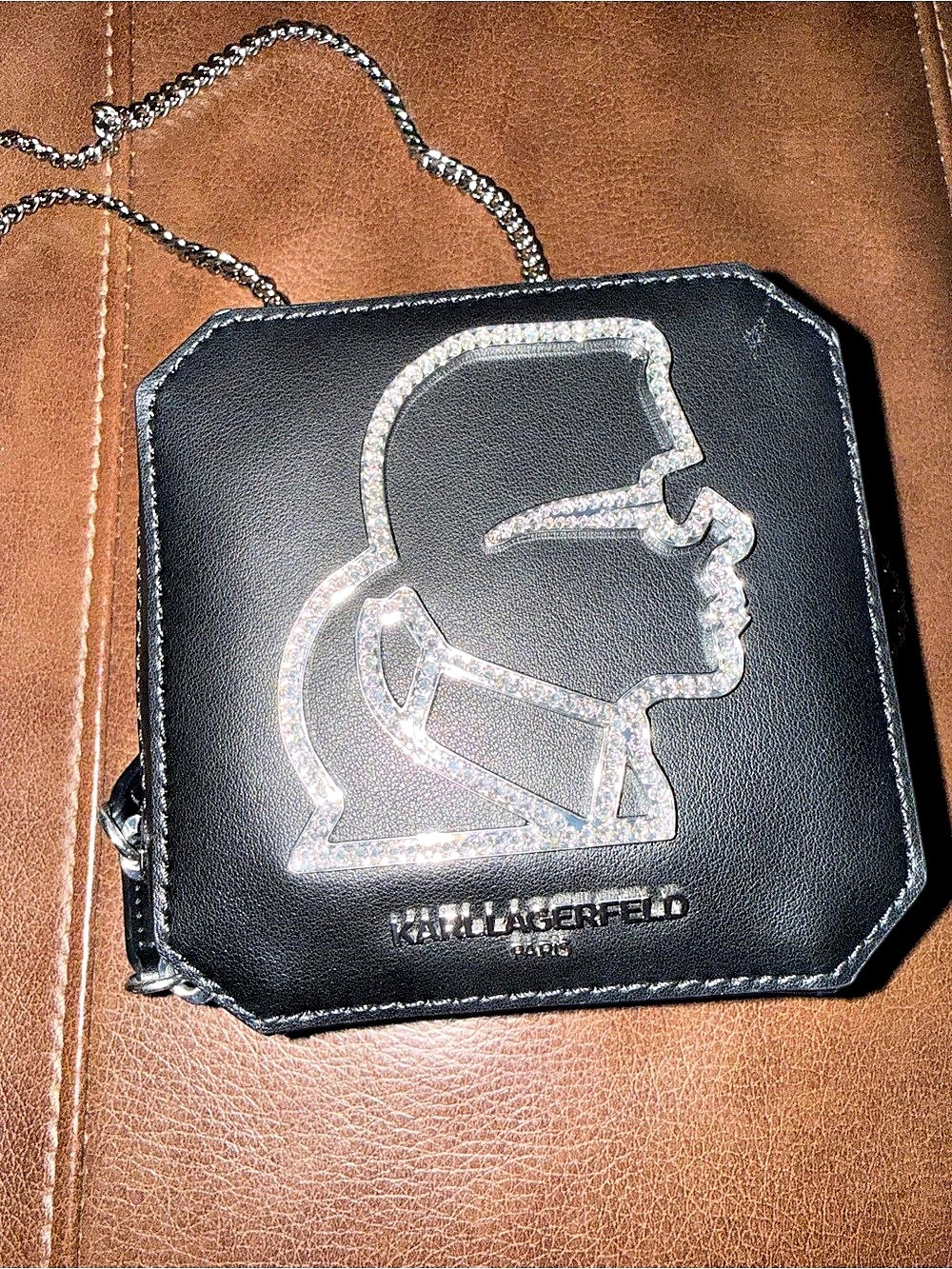 Karl Lagerfeld mini ikon crossbody bag | Black Silver Crossbody NWT